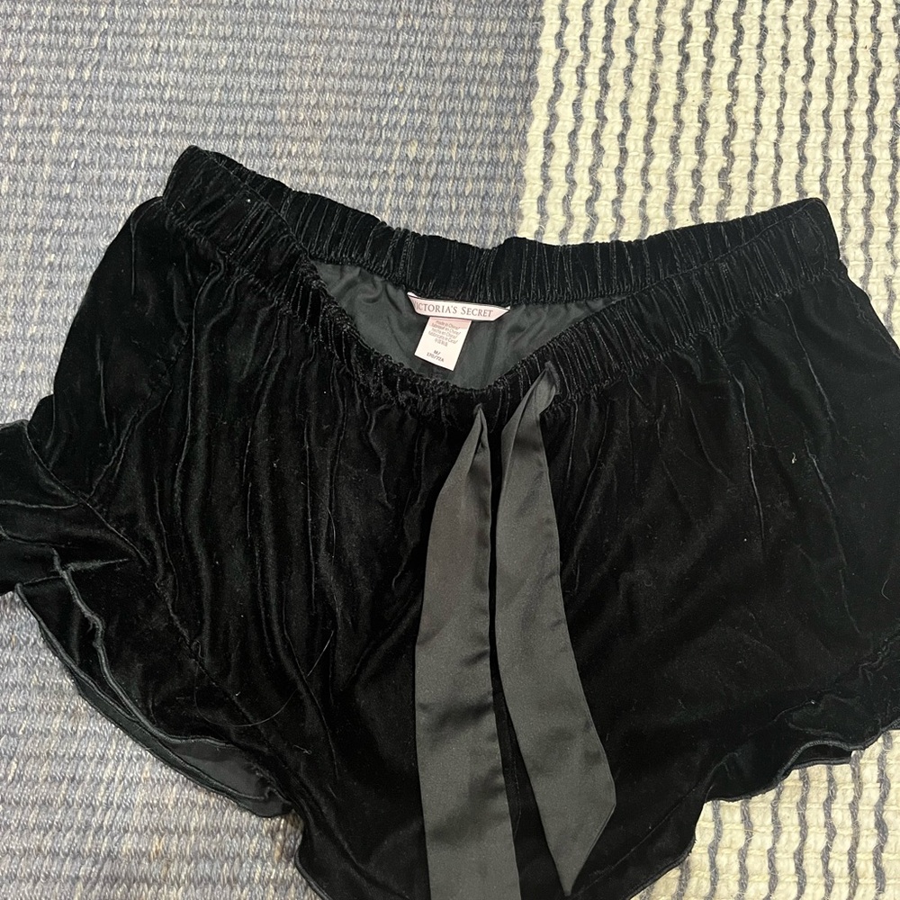 Victoria's Secret Black Velvet Shorts